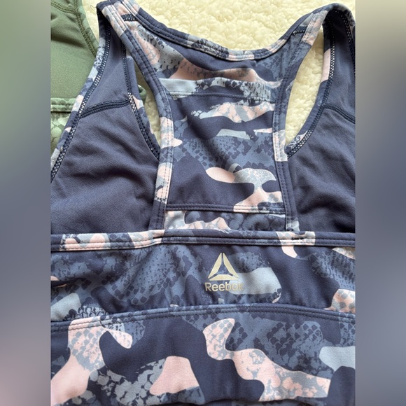 2 Pack Reebok Green and Blue Camouflage Sports Bras - Picture 7 of 7